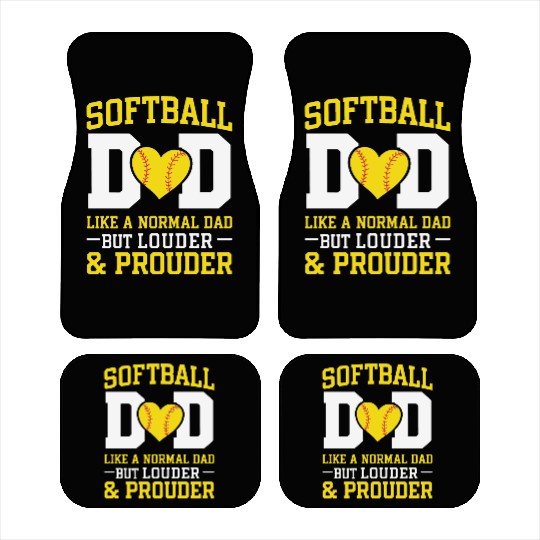 Prouder Softball Dad Funny Daddy Father's Day Car Mats