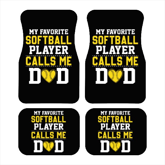 Softball Dad Funny Daddy Father's Day Car Mats