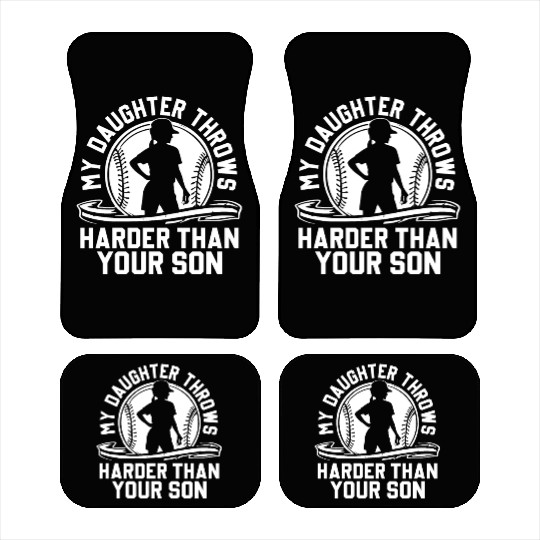 Throw Harder Softball Dad Funny Daddy Father's Day Car Mats