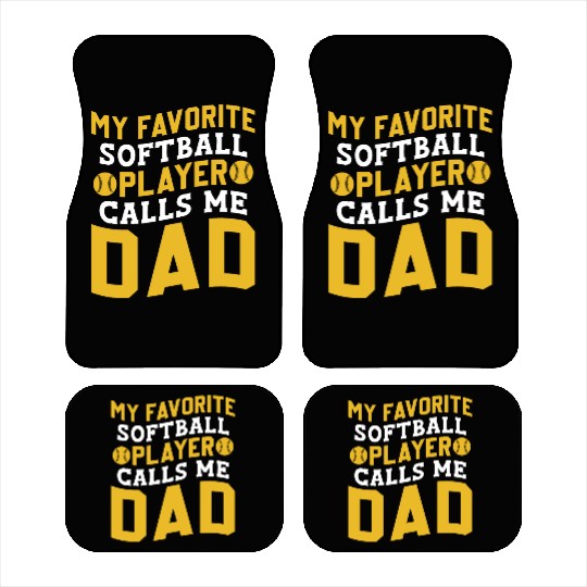 Calls Me Softball Dad Funny Daddy Father's Day Car Mats