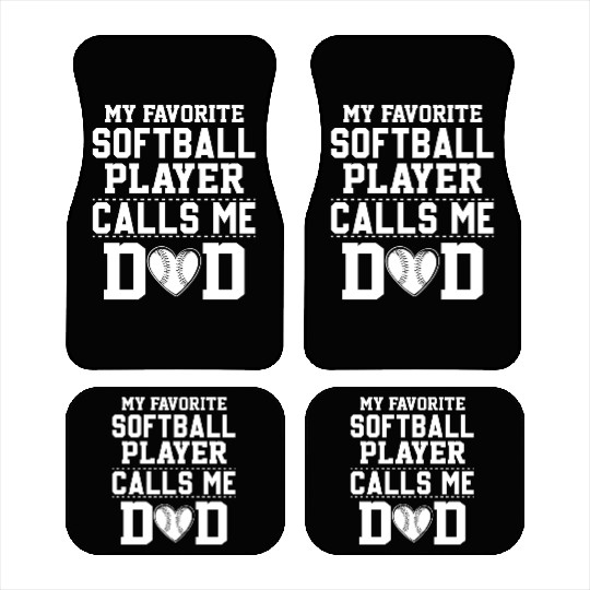 Calls Me Softball Dad Funny Daddy Father's Day Car Mats