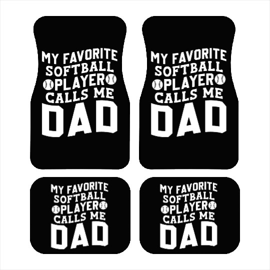Calls Me Softball Dad Funny Daddy Father's Day Car Mats