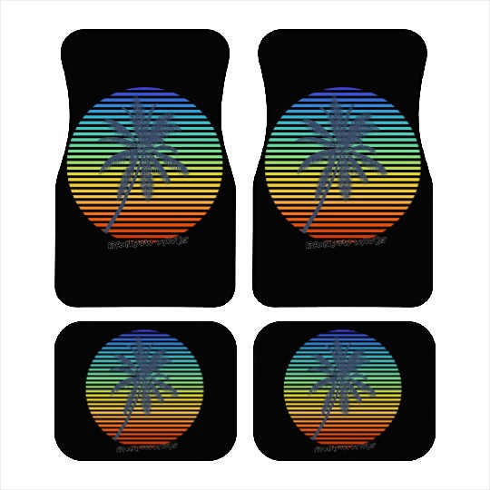 Summer Rainbow Palm Car Mats