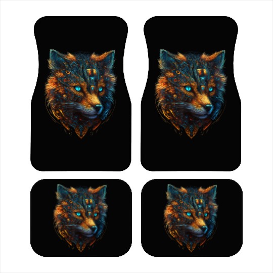 Robot Blue Animal Fantasy Car Mats