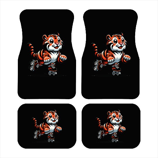 Cute Inline Skater Tiger Car Mats