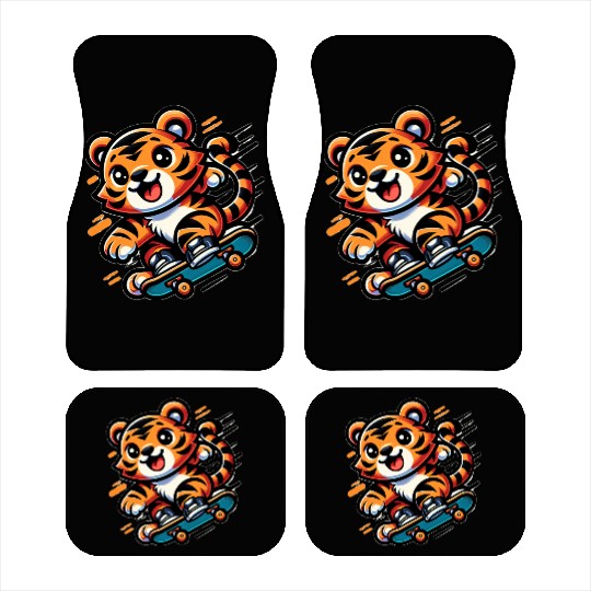 Cute Skater Tiger Car Mats