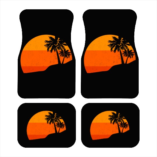 Sunset Palm Trees Retro Tropical Vibes Car Mats