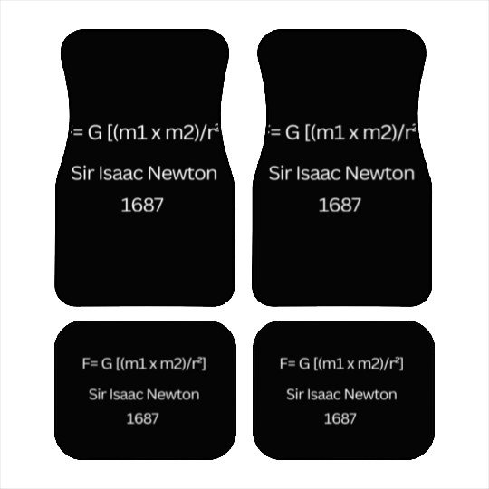 Math Geek: Wear This Newton's Iconic Equation Car Mats