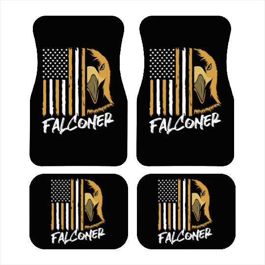 4th Of July US Flag Falcon Bird Lover Falconry Car Mats