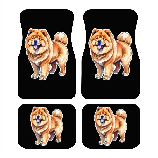 Chow Chow Watercolor Car Mats
