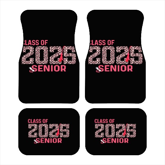 Class of 2025 Senior Leopard Print Graduation 2025 Car Mats