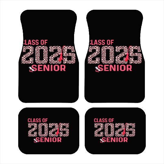 Class of 2025 Senior Leopard Print Graduation 2025 Car Mats