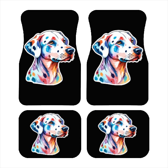 Dalmatian Dog Watercolor Car Mats