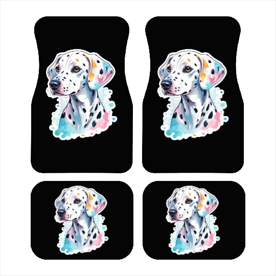 Dalmatian Dog Watercolor Car Mats