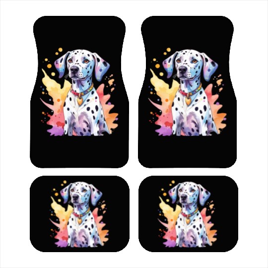 Dalmatian Dog Watercolor Car Mats