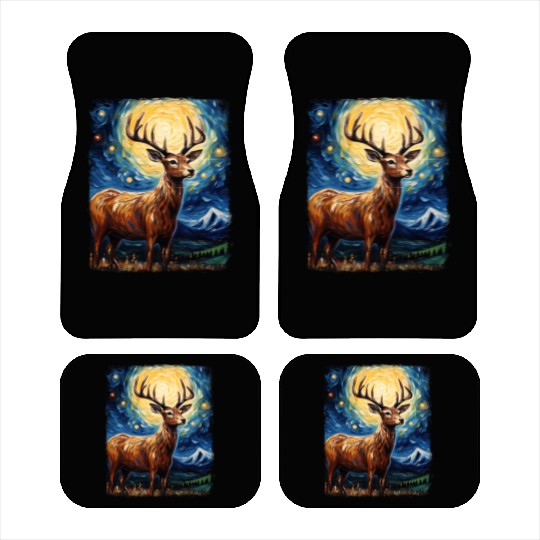 Deer Hunter Deer Hunting Starry Night Painting Car Mats