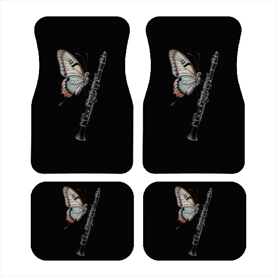 Butterfly Playing Clarinet Realistic Car Mats