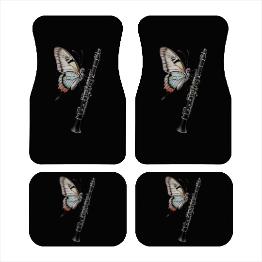 Butterfly Playing Clarinet Realistic Car Mats