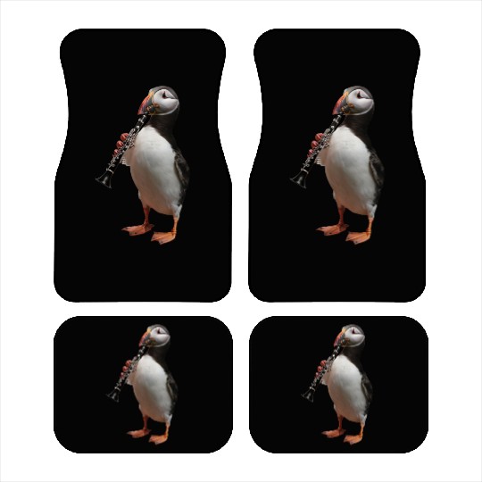 Atlantic Puffin Playing Clarinet Realistic Car Mats