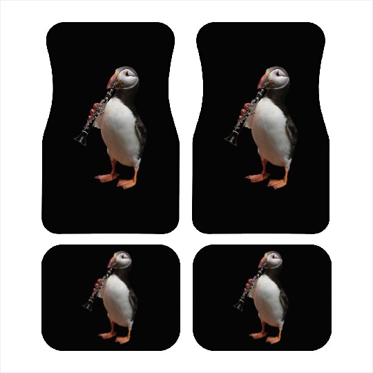 Atlantic Puffin Playing Clarinet Realistic Car Mats