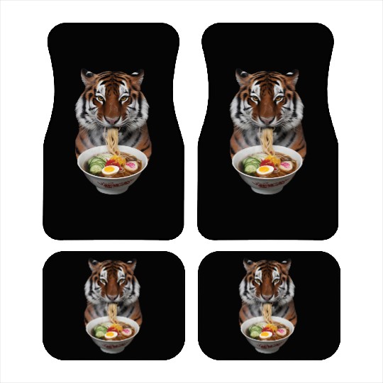 Tiger Eating Ramen Realistic Car Mats