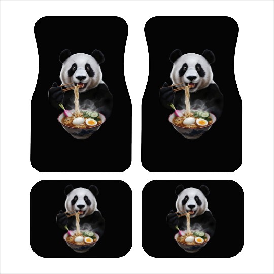 Panda Eating Ramen Realistic Car Mats