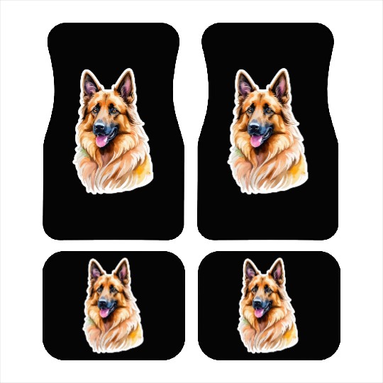 Belgian Shepherd Watercolor Car Mats