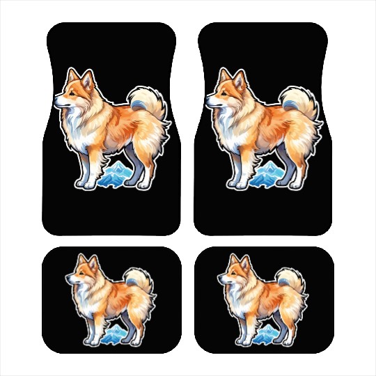 Icelandic Sheepdog Watercolor Car Mats