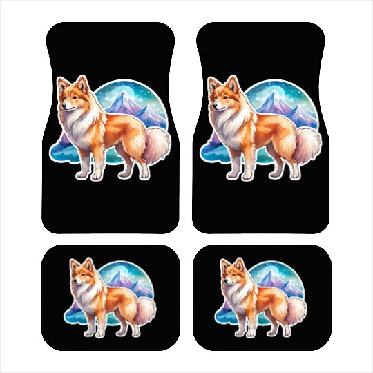 Icelandic Sheepdog Watercolor Car Mats