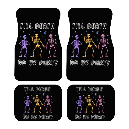 Til Death Do Us Party Halloween Dancing Skeleton Car Mats