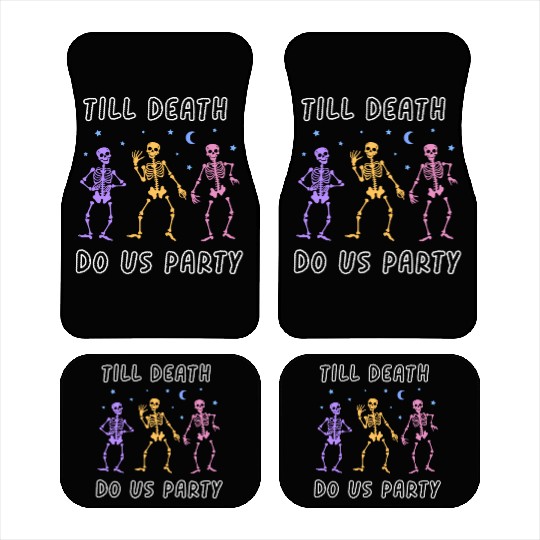 Til Death Do Us Party Halloween Dancing Skeleton Car Mats