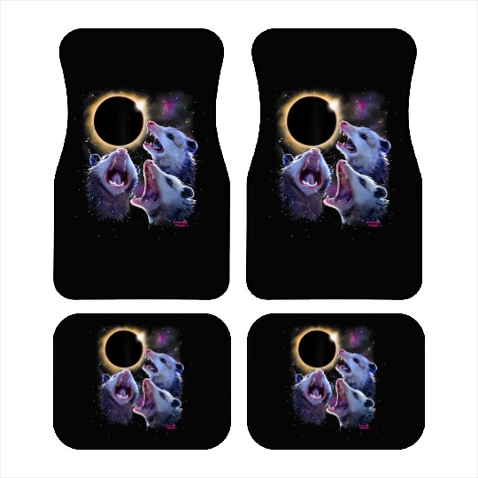 Opossums Howling Eclipse Possum Car Mats