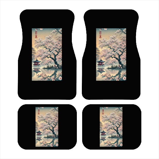 Japan church flowers art design Car Mats