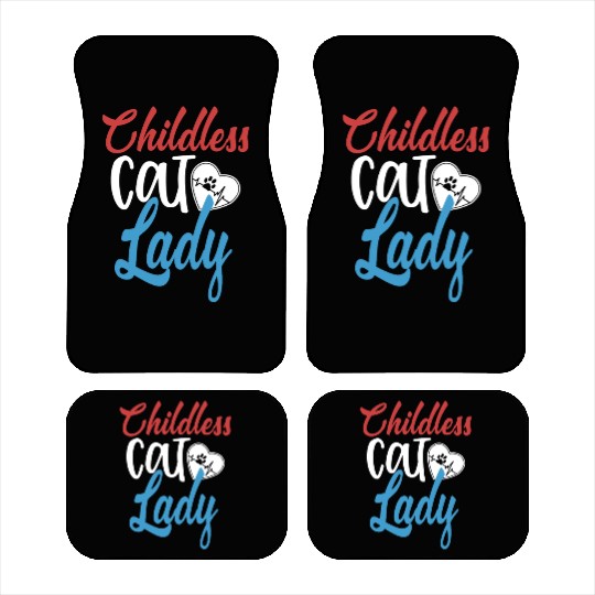 Vintage And Retro Funny Childless Cat Lady Car Mats