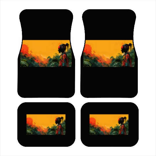 Digital Warrior: Tropical Twilight Car Mats