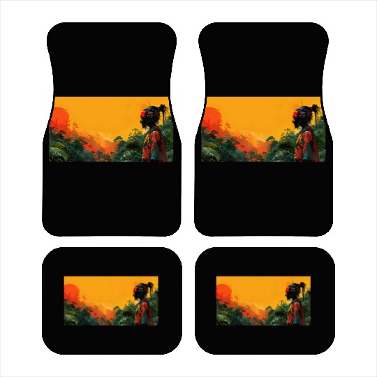 Digital Warrior: Tropical Twilight Car Mats