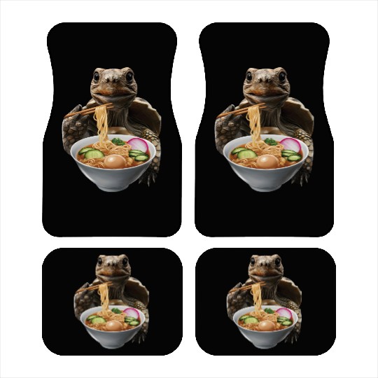 Tortoise Eating Ramen Realistic Car Mats
