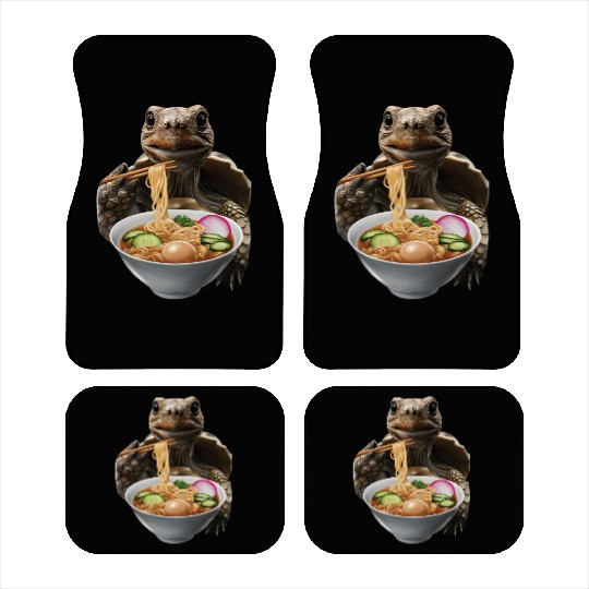 Tortoise Eating Ramen Realistic Car Mats