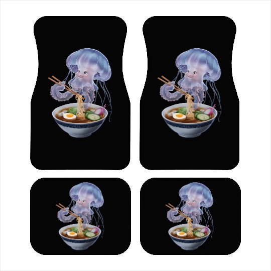 Jellyfish Eating Ramen Realistic Car Mats