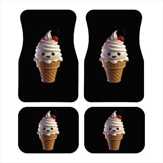 Happy Ice Cream Realistic Car Mats