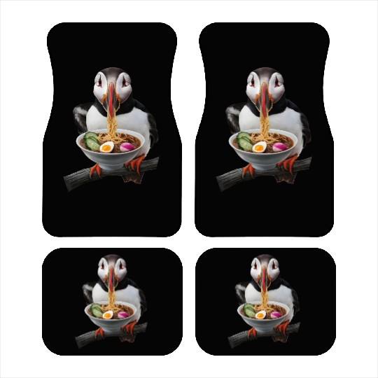 Atlantic Puffin Eating Ramen Realistic Car Mats