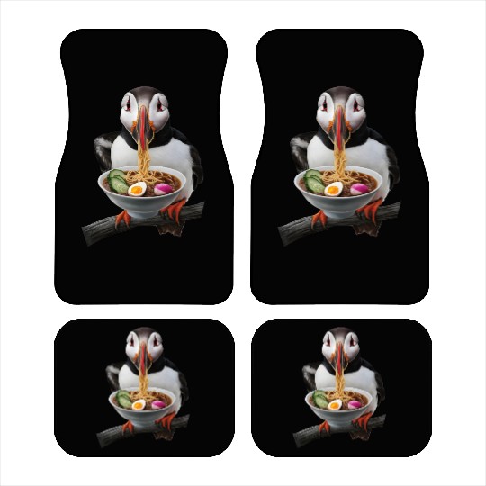 Atlantic Puffin Eating Ramen Realistic Car Mats