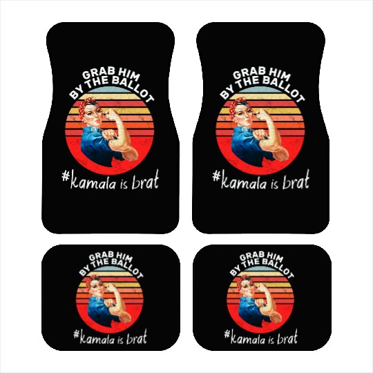 Grab him by the ballot #kamala is brat - Retro Car Mats
