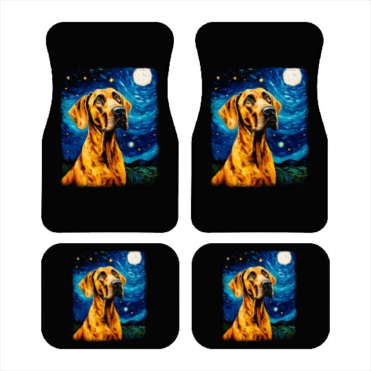 Great Dane Dog Starry Night Painting Car Mats
