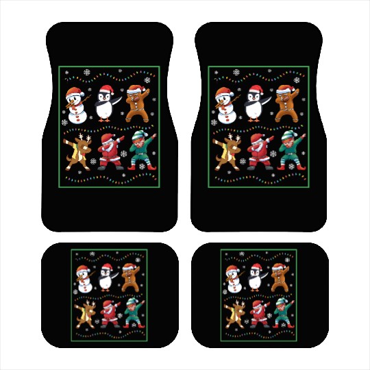 Dabbing Santa Elf Friends Christmas Boys Girls Men Car Mats