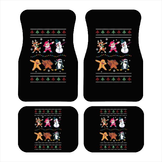 Dabbing Santa Elf Friends Christmas Dancing Xmas Car Mats