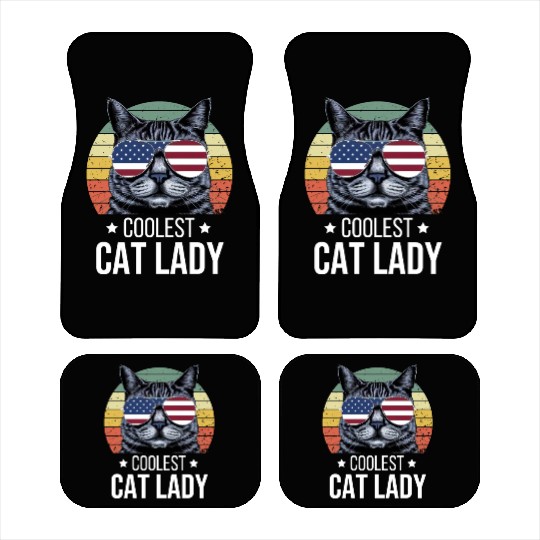 Coolest Cat Lady Car Mats