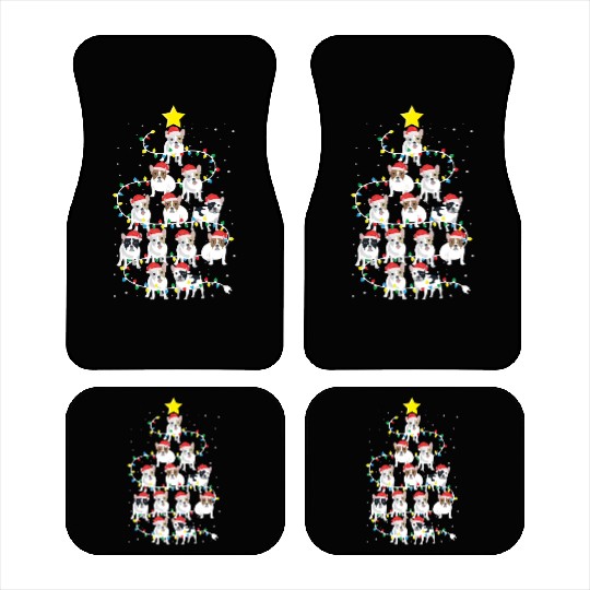 English Bulldog Christmas Tree Dog Santa Claus Car Mats