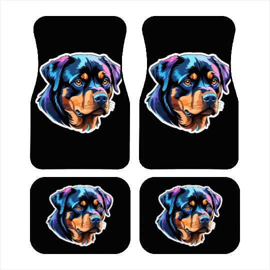 Rottweiler Watercolor Car Mats