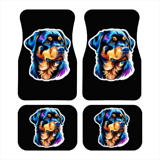 Rottweiler Watercolor Car Mats